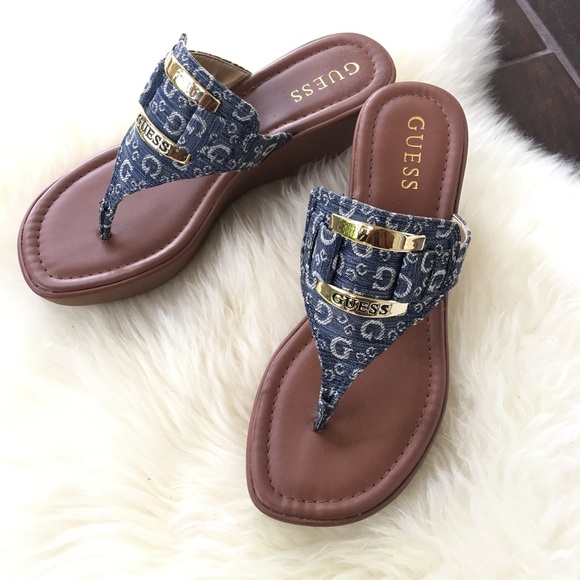 guess denim sandals